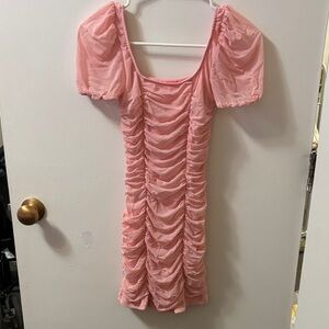 Sugar Thrillz Pink Mesh Detail Dress